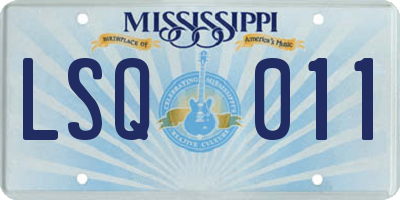 MS license plate LSQ011