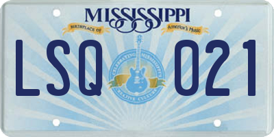 MS license plate LSQ021