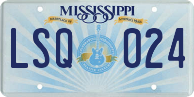 MS license plate LSQ024