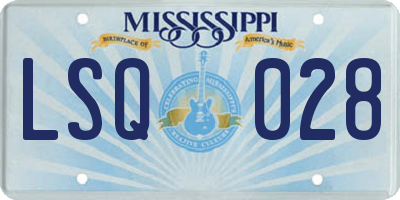 MS license plate LSQ028