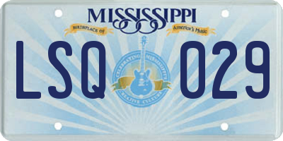 MS license plate LSQ029