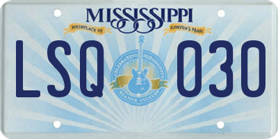 MS license plate LSQ030