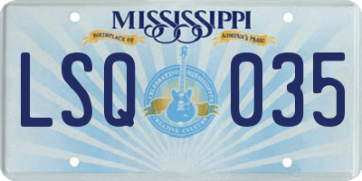 MS license plate LSQ035