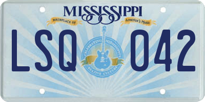MS license plate LSQ042