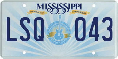 MS license plate LSQ043