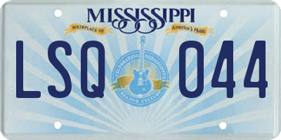 MS license plate LSQ044