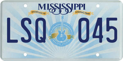 MS license plate LSQ045