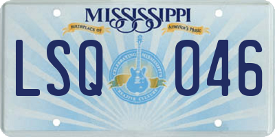 MS license plate LSQ046