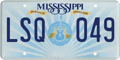 MS license plate LSQ049