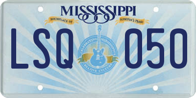 MS license plate LSQ050