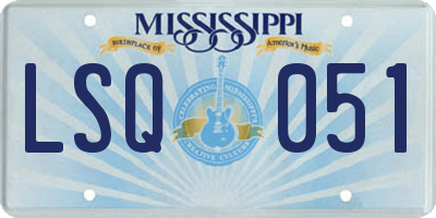 MS license plate LSQ051