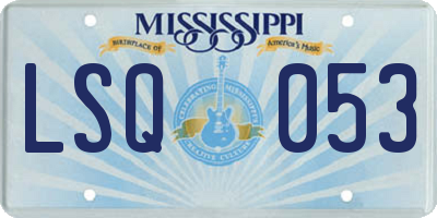MS license plate LSQ053