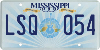 MS license plate LSQ054