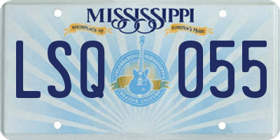 MS license plate LSQ055