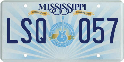 MS license plate LSQ057