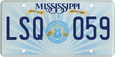 MS license plate LSQ059