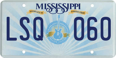 MS license plate LSQ060
