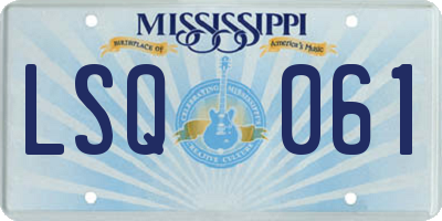 MS license plate LSQ061
