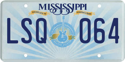 MS license plate LSQ064