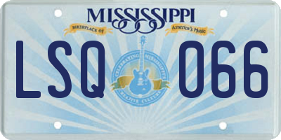 MS license plate LSQ066