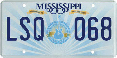 MS license plate LSQ068