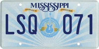 MS license plate LSQ071