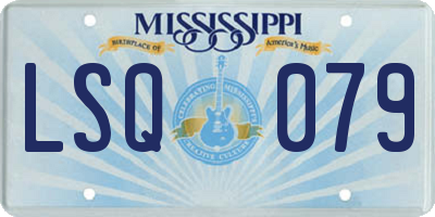 MS license plate LSQ079