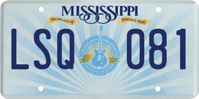 MS license plate LSQ081