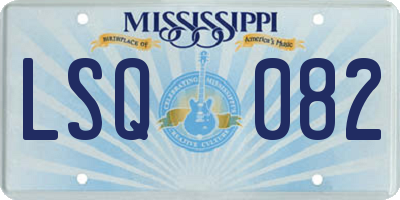 MS license plate LSQ082