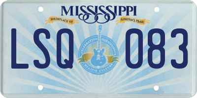 MS license plate LSQ083