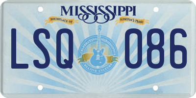 MS license plate LSQ086