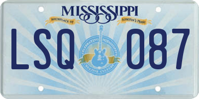MS license plate LSQ087