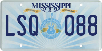 MS license plate LSQ088