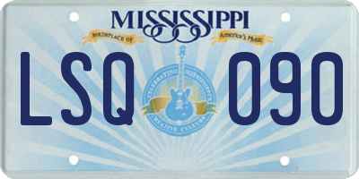 MS license plate LSQ090