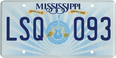 MS license plate LSQ093