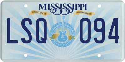 MS license plate LSQ094