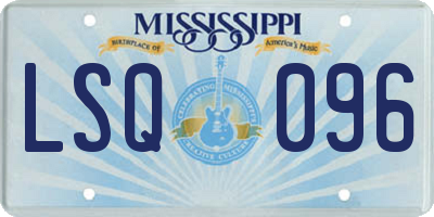 MS license plate LSQ096