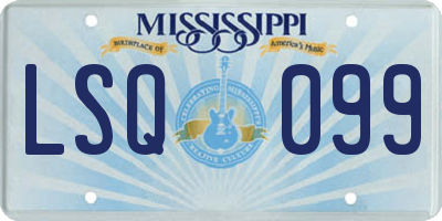 MS license plate LSQ099