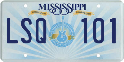 MS license plate LSQ101