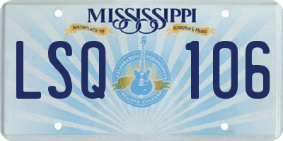 MS license plate LSQ106