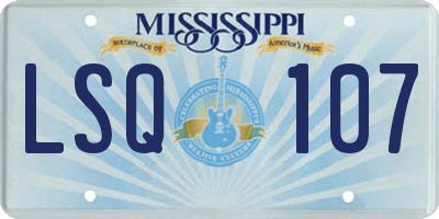 MS license plate LSQ107