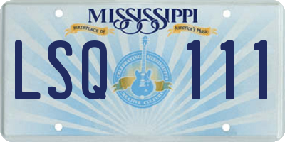 MS license plate LSQ111