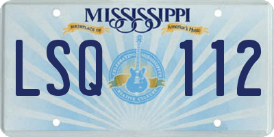 MS license plate LSQ112