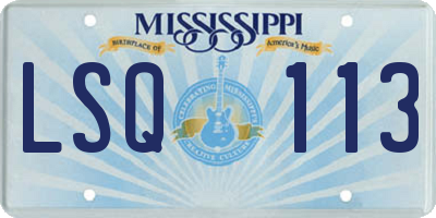 MS license plate LSQ113