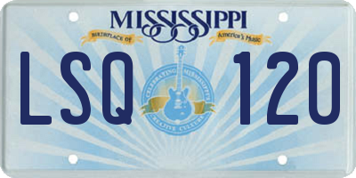MS license plate LSQ120