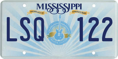 MS license plate LSQ122