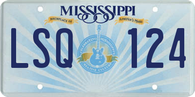 MS license plate LSQ124
