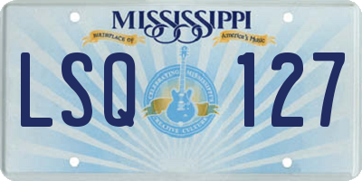 MS license plate LSQ127