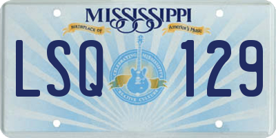 MS license plate LSQ129
