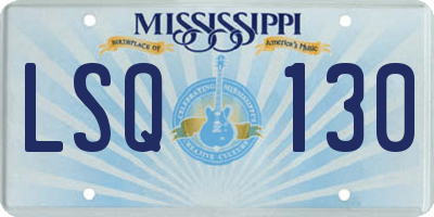MS license plate LSQ130